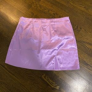 Shein Purple Satin Mini Skirt with Slit